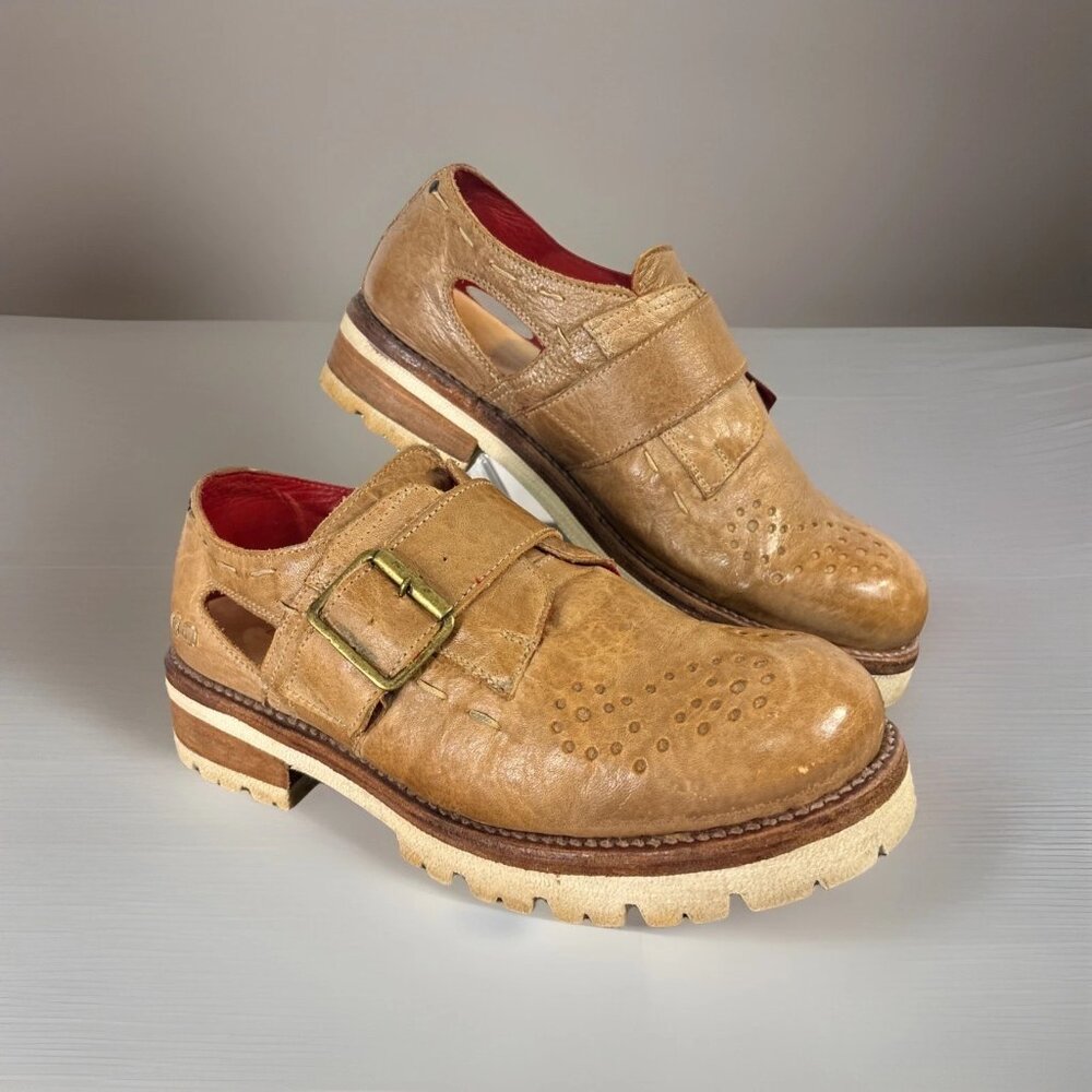 SOLD Bed STU Dagny Tan Leather Oxford Shoes Light Women Size 8.5 Platf